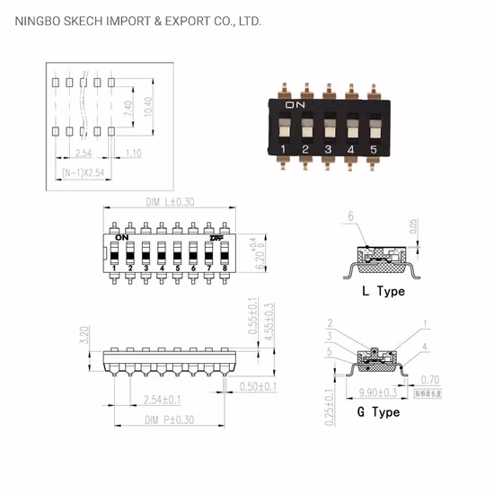 SMD DIP Push Button Switch 2.54mm Pitch Remote Control IC Type Micro Push Button DIP Switch