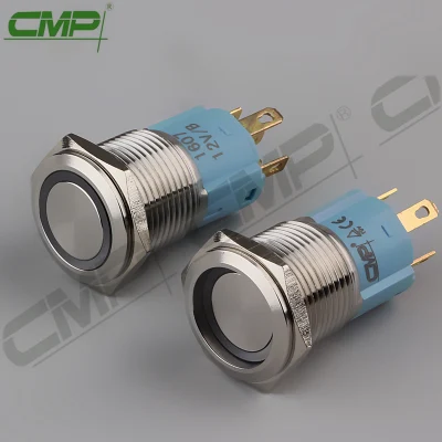 CMP 16mm métal lumière LED interrupteurs à bouton-poussoir illuminés interrupteur marche/arrêt