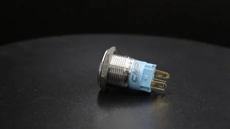 Interrupteur à bouton-poussoir à montage sur panneau métallique illuminé de 19 mm de diamètre CMP